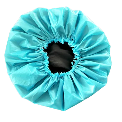 Bonnet de douche turquoise et noir
