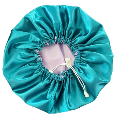 bonnet de nuit bleu canard et parme