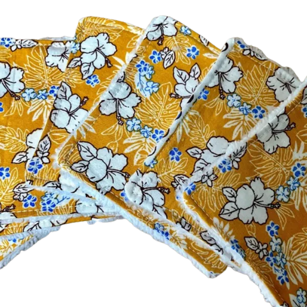 lingettes lavables hibiscus moutarde kalavy