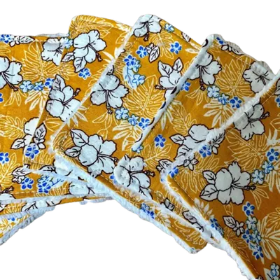 lingettes lavables hibiscus moutarde kalavy