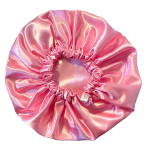 bonnet de nuit en satin rose