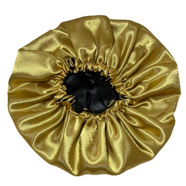 bonnet de nuit doré et noir 